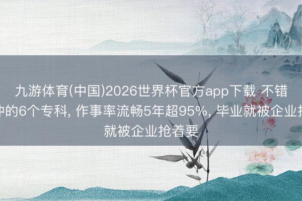 九游体育(中国)2026世界杯官方app下载 不错闭眼冲的6个专科， 作事率流畅5年超95%， 毕业就被企业抢着要