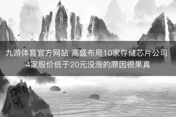 九游体育官方网站 高盛布局10家存储芯片公司 4家股价低于20元没涨的原因很果真