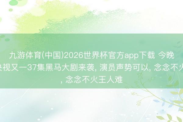 九游体育(中国)2026世界杯官方app下载 今晚开播! 央视又一37集黑马大剧来袭， 演员声势可以， 念念不火王人难