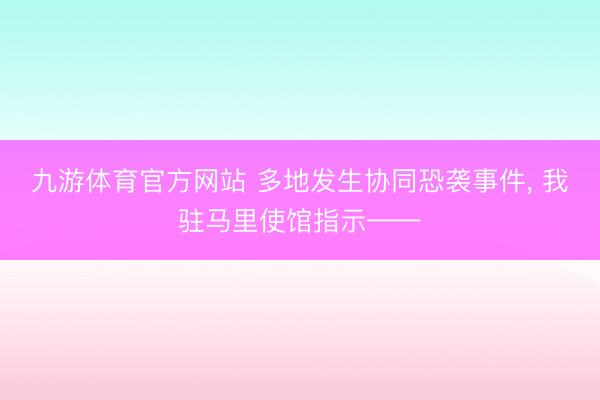 九游体育官方网站 多地发生协同恐袭事件， 我驻马里使馆指示——
