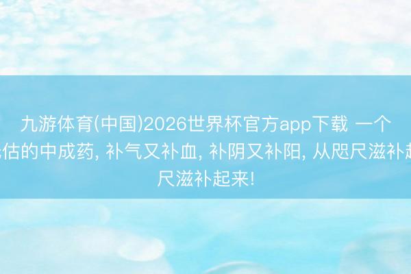 九游体育(中国)2026世界杯官方app下载 一个被低估的中成药， 补气又补血， 补阴又补阳， 从咫尺滋补起来!