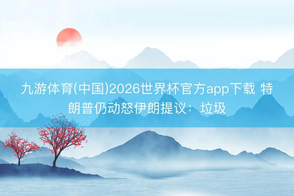 九游体育(中国)2026世界杯官方app下载 特朗普仍动怒伊朗提议：垃圾