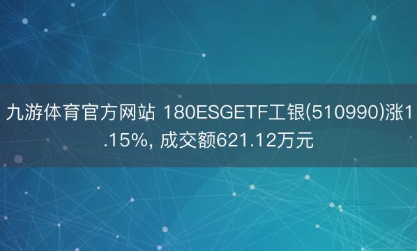 九游体育官方网站 180ESGETF工银(510990)涨1.15%， 成交额621.12万元