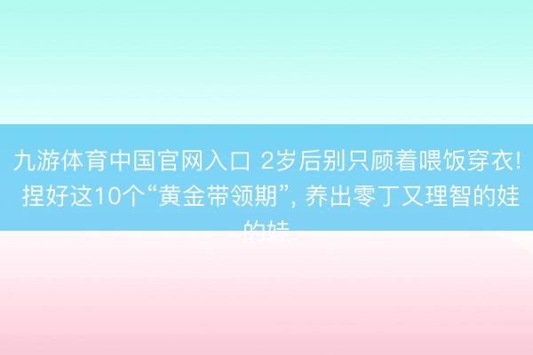 九游体育中国官网入口 2岁后别只顾着喂饭穿衣! 捏好这10个“黄金带领期”， 养出零丁又理智的娃